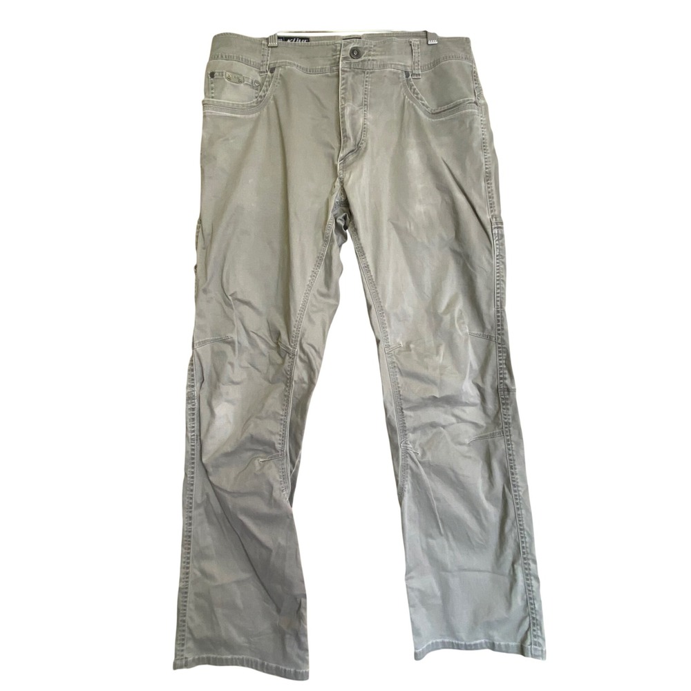 Kuhl Mens 34x32 Desperado Pants Khaki Tan Wundura Articulated Knee Hiking Work